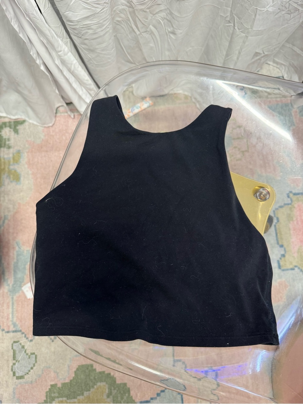 Athleta Black Cropped Tank Top